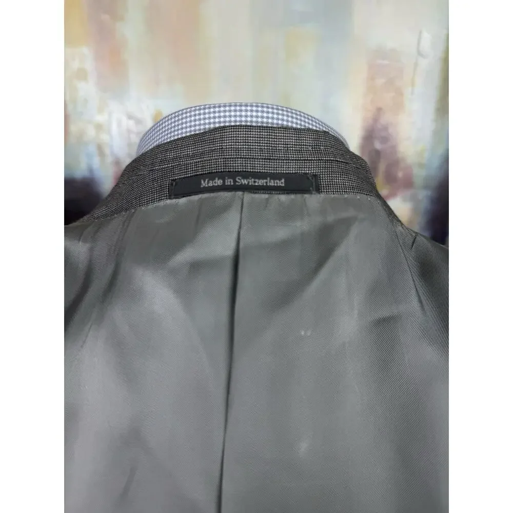 $4995 Zegna 15milmil15 Su Misura Gray Nailshead Blazer IT 56L Fits US 44L Roma
